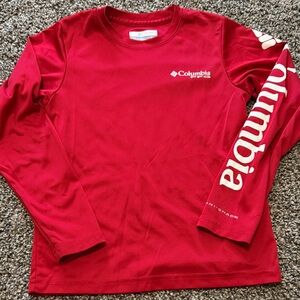 Columbia Kids Bright Red PFG Omni-Shade Long Sleeve Tee